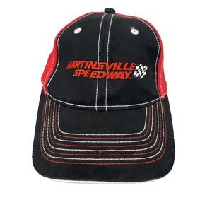 Martinsville Speedway Hat Cap Strap Back Men's Black Red NASCAR A